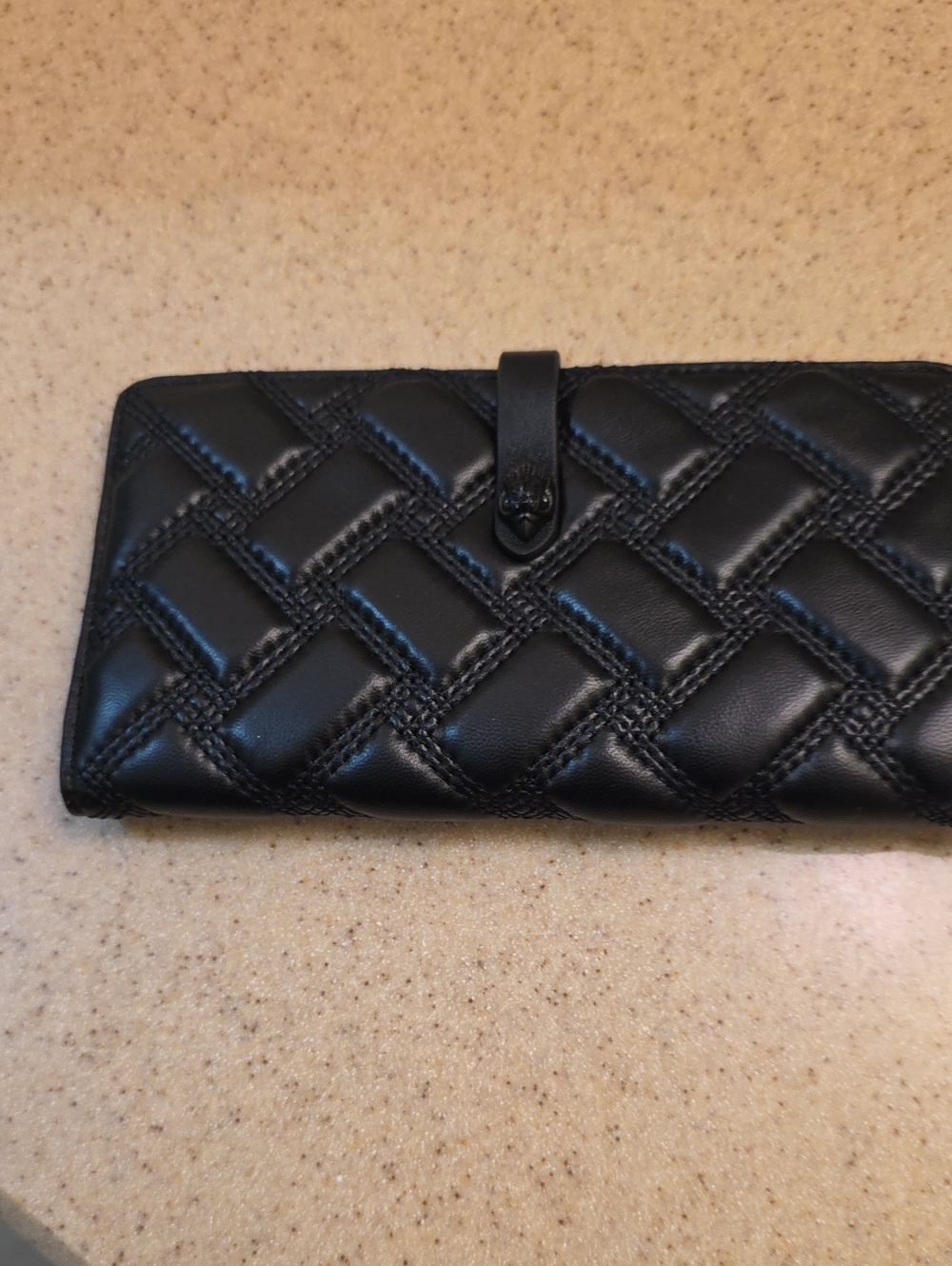 Kurt Geiger Black Quilted Woven Leather Wallet